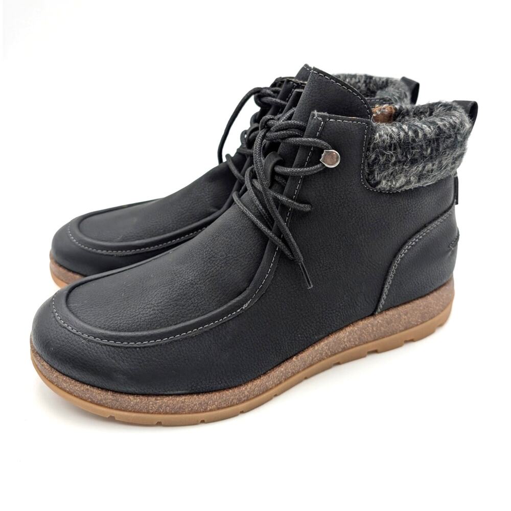 Eurosoft Lottie Lace-Up Ankle Bootie Round Toe Women's Black Size US10M EU40.5